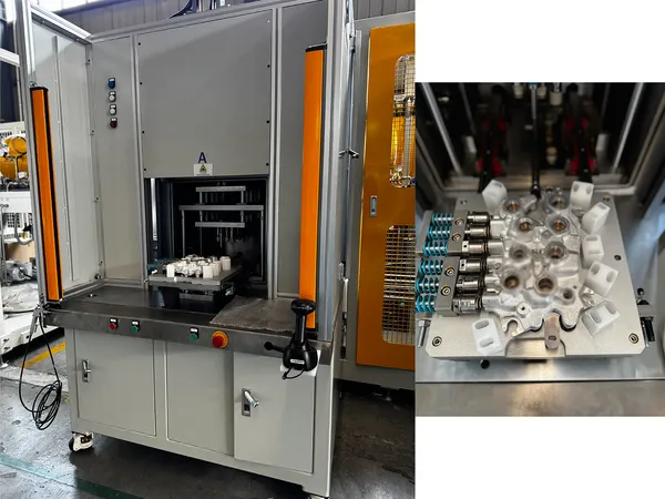 Helium Leak Detection System with Vacuum Chamber for Aluminum Alloy Die Casting Parts: Flow Channel Plates, Compressor Components, Expansion Valves, Electric Drive & Control Housings, etc.