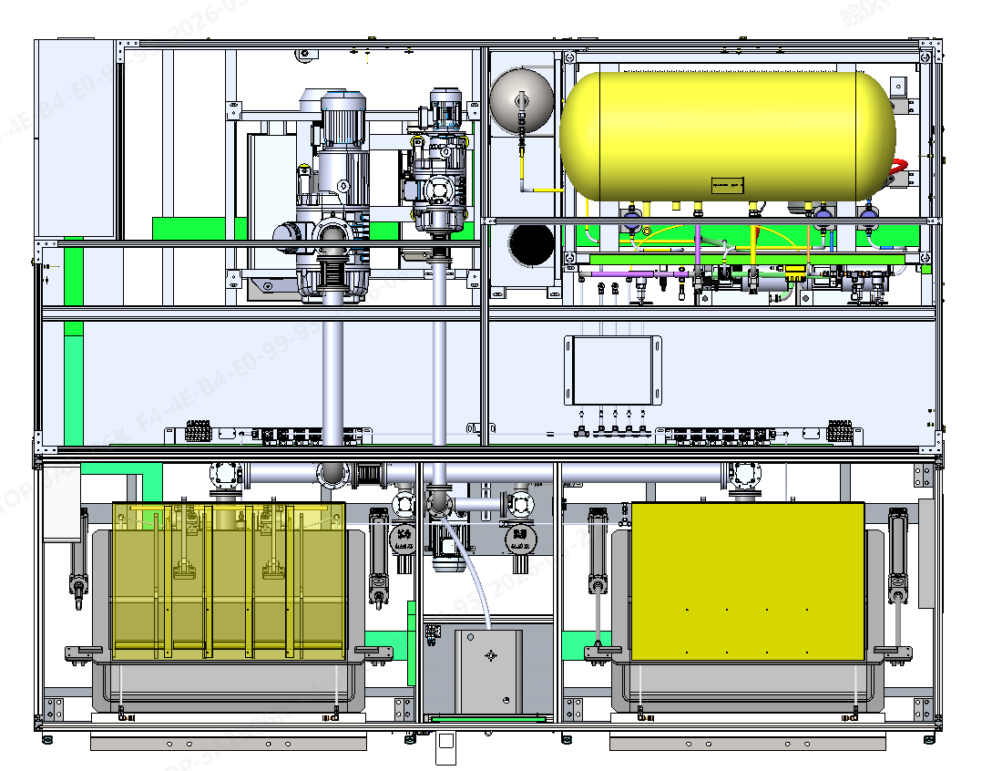 SFZ-344 bellows helium leak detection system shared top view